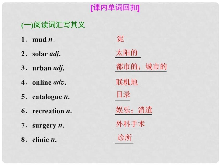 高考英语一轮复习 Module 1 Life in the Future课件 外研版必修4_第5页