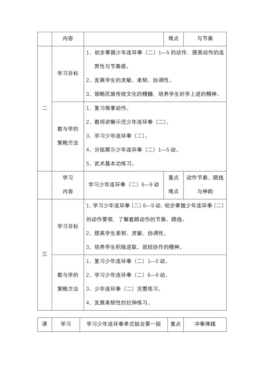 七年级武术单元教学设计.doc_第2页