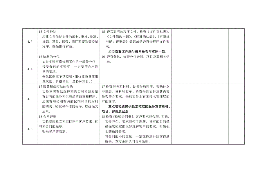 实验室内审检查表(最新准则)_第4页