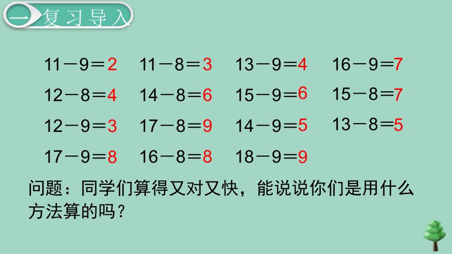 一年级数学下册 第2单元 20以内的退位减法 第4课时 十几减7、6名师公开课省级获奖课件 新人教版_第2页