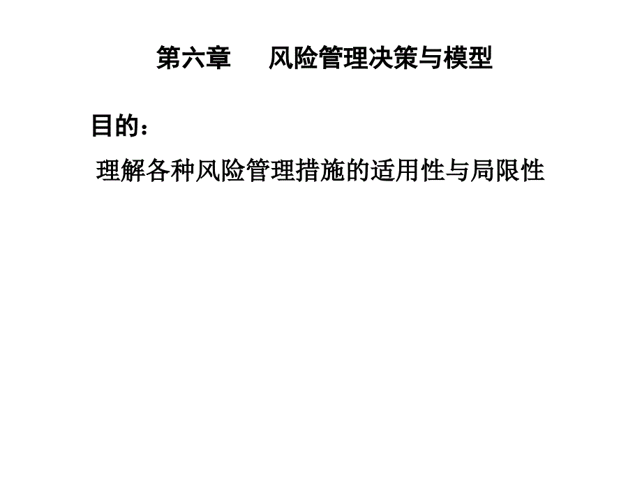 风险管理Ch风险管理决策与模型_第1页