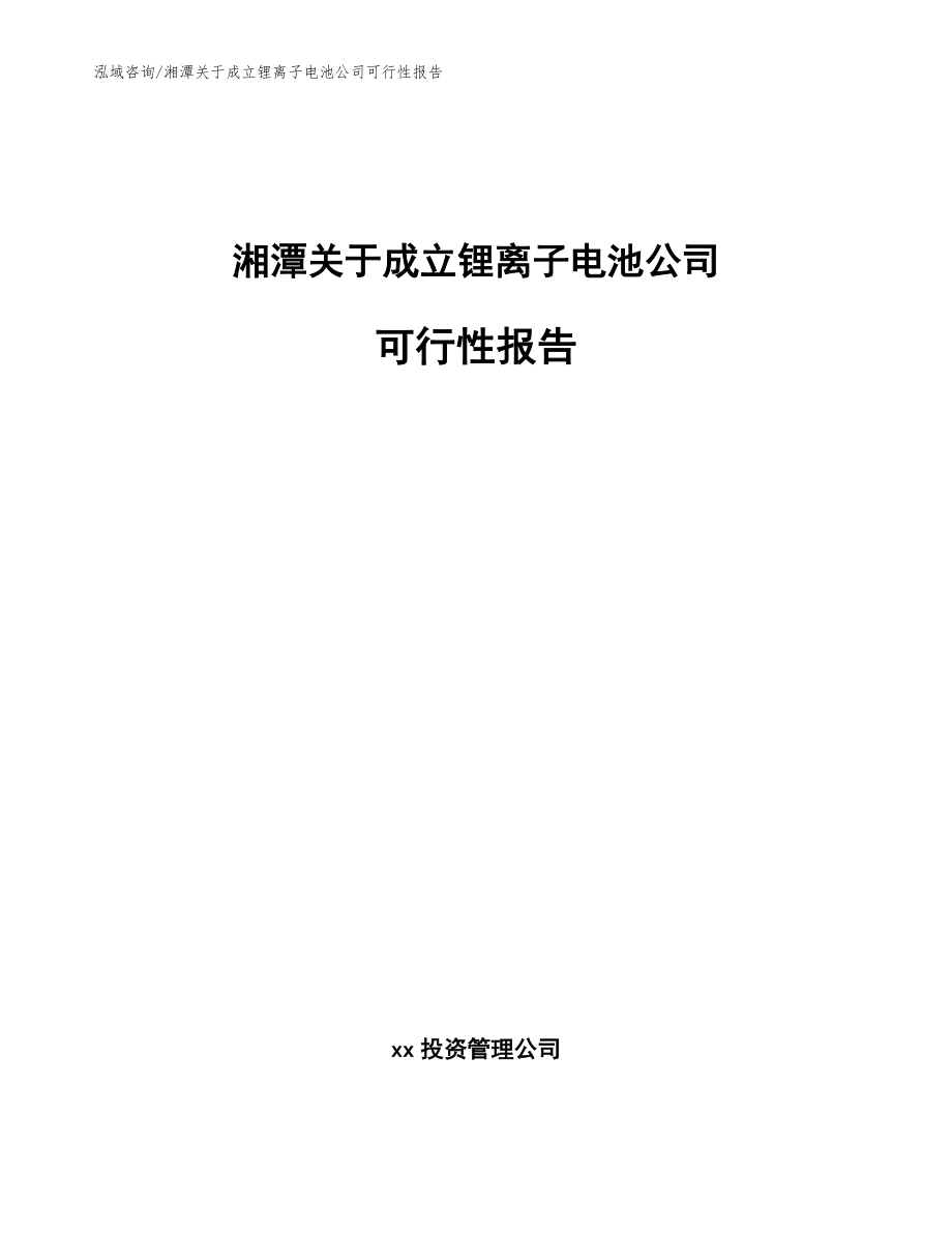 湘潭关于成立锂离子电池公司可行性报告【范文】_第1页