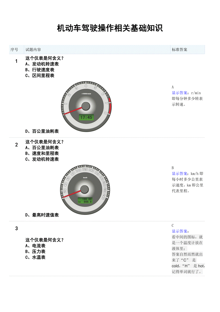 机动车驾驶操作相关基础知识汇总_第1页