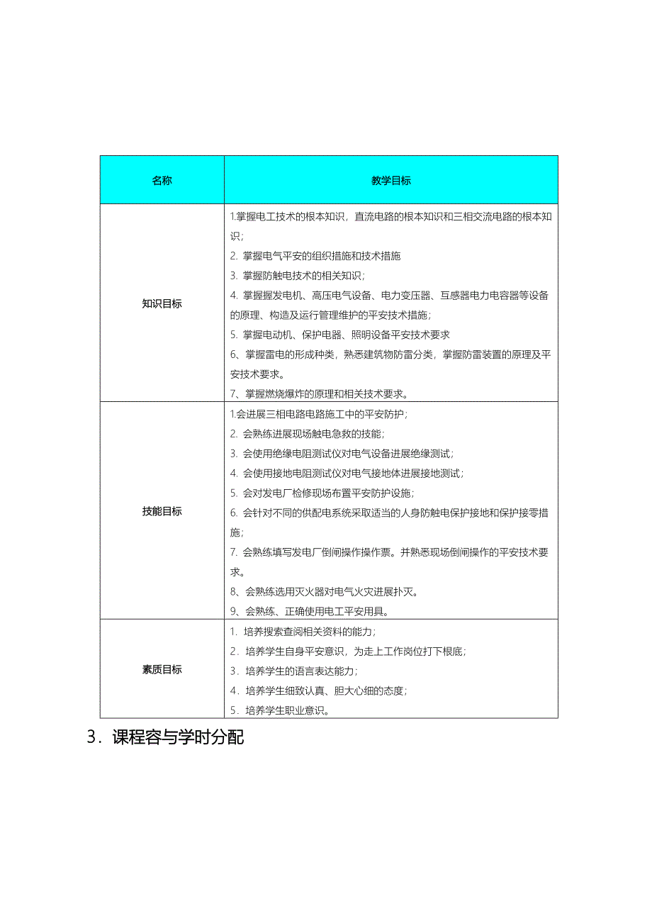 电气安全技术课程标准_第4页