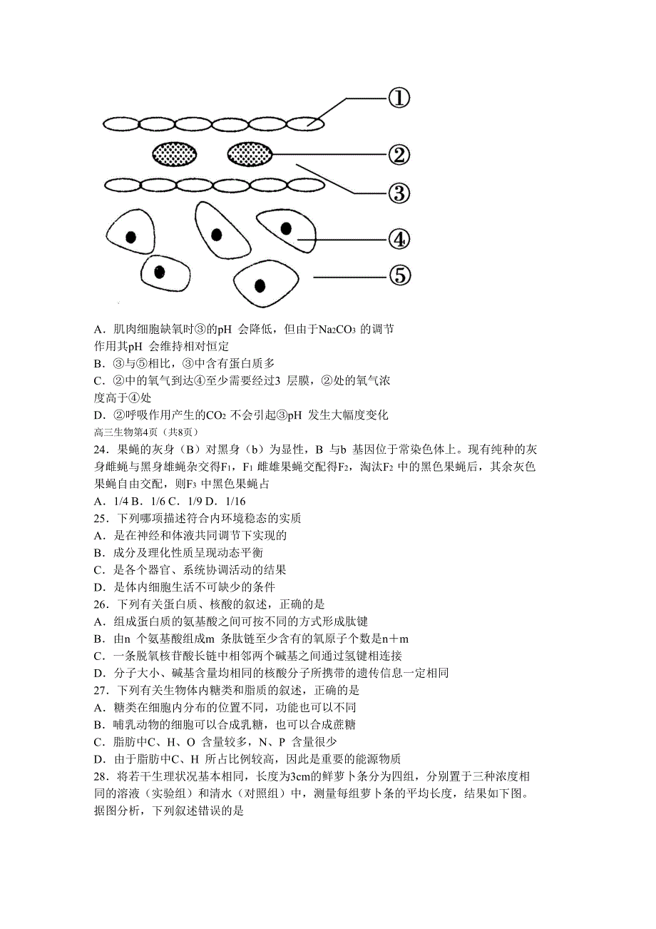 2022年高三上学期第二次检测生物试题 含答案_第4页