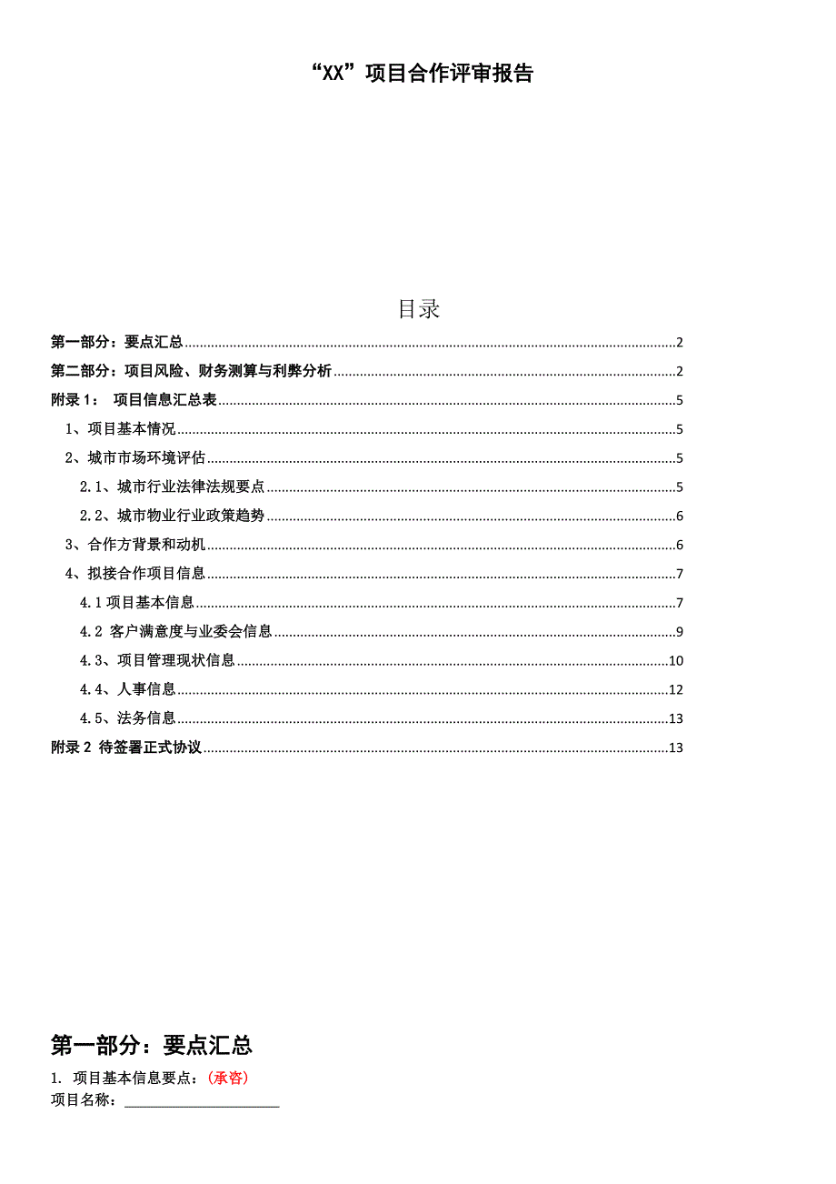 项目合作评审报告_第1页
