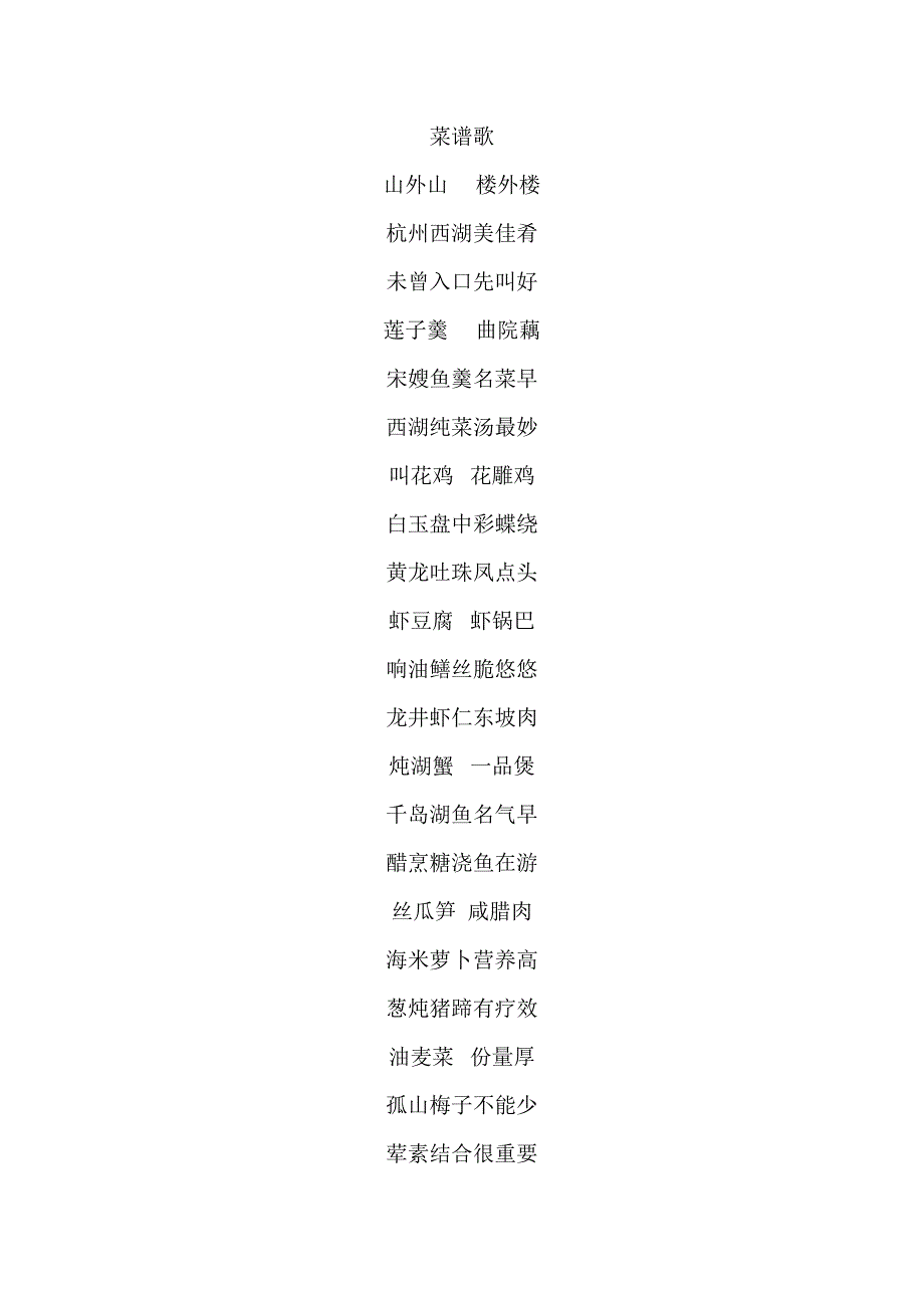 菜谱歌歌词配四大名菜.doc_第1页