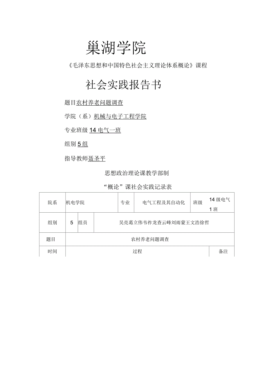 农村养老问题实践报告_第1页