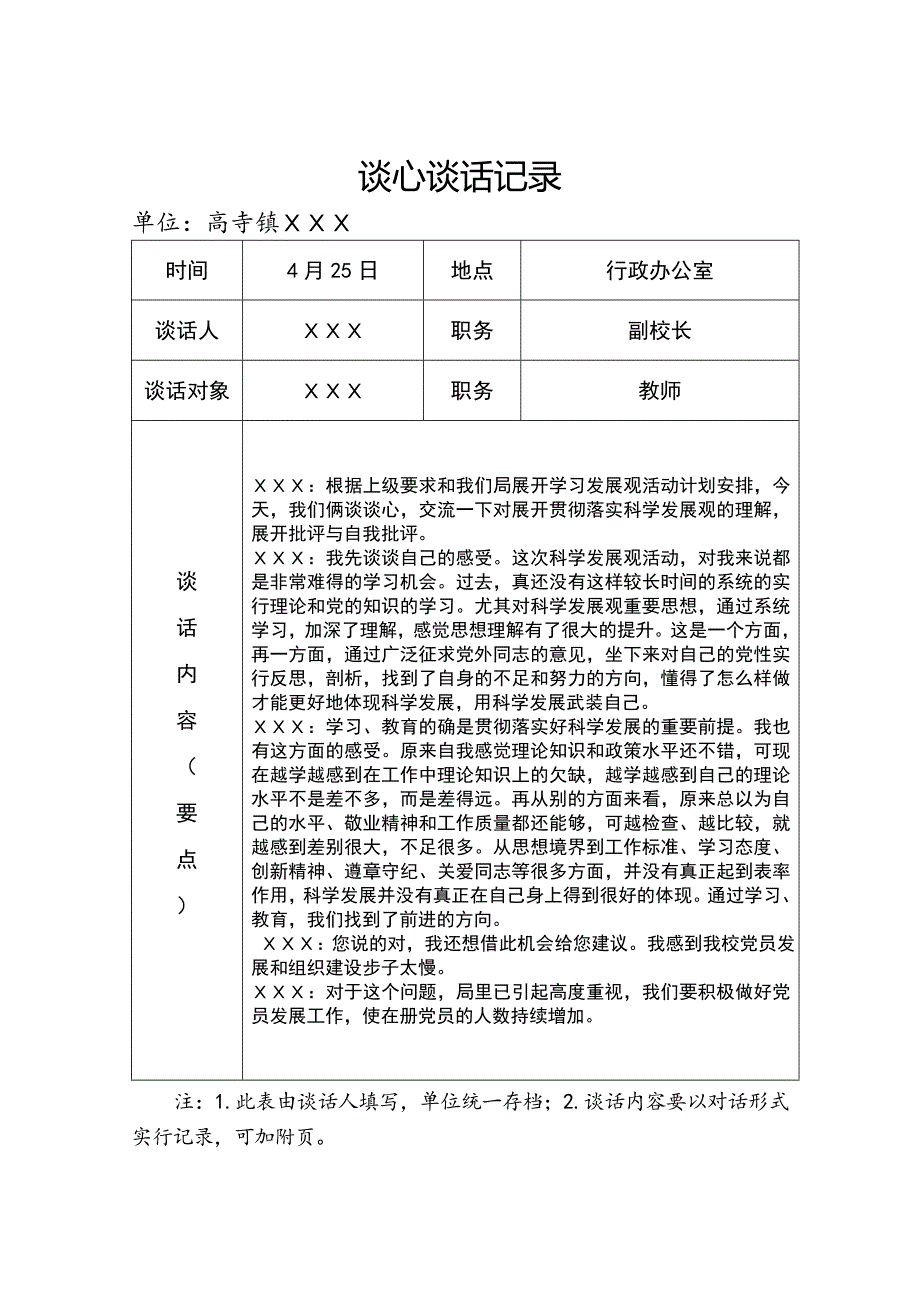 党员各种谈心谈话记录_第2页