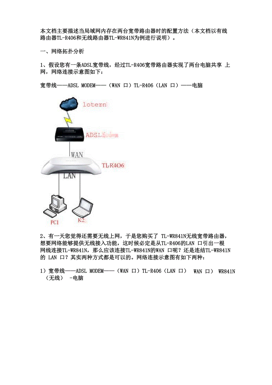 交换机接无线路由两种方法_第1页