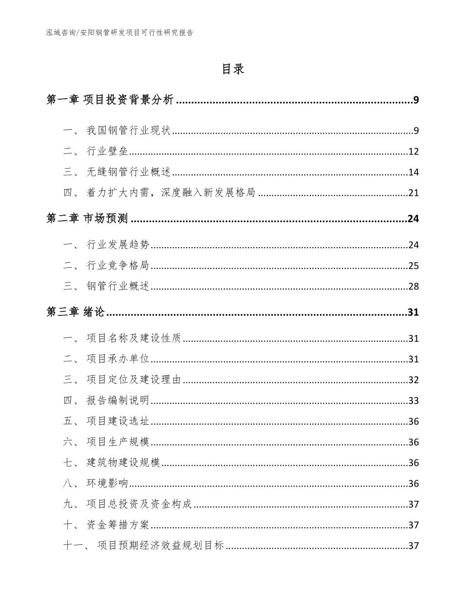 安阳钢管研发项目可行性研究报告_第1页