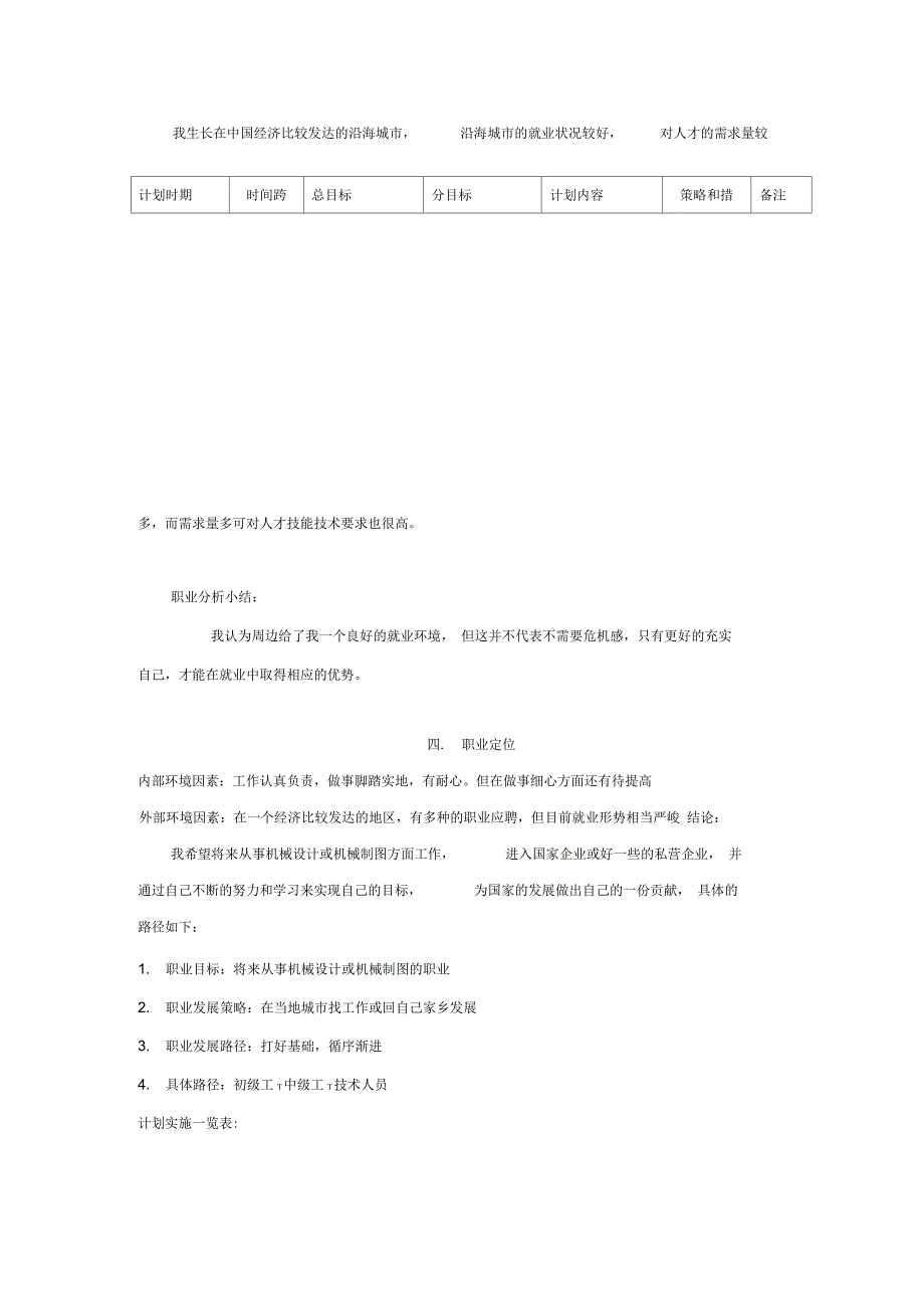 机械制造与自动化专业大学生职业生涯规划书_第3页