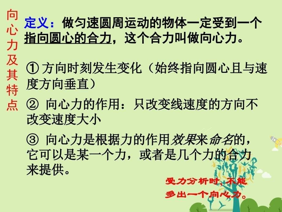 高中物理 56 向心力同课异构课件1 新人教版必修2._第5页