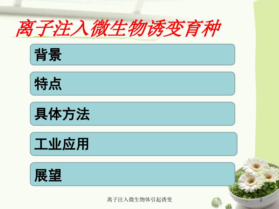 离子注入微生物体引起诱变课件_第2页