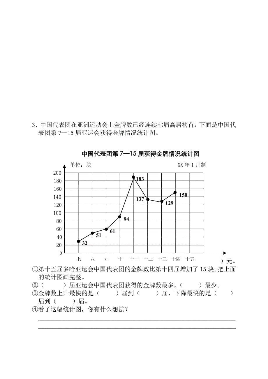 2022年苏教版四年级下册数学期末考试试卷_第5页