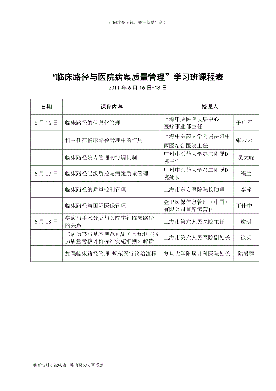 病案管理与医疗质量持续改进培训班课程表_第2页