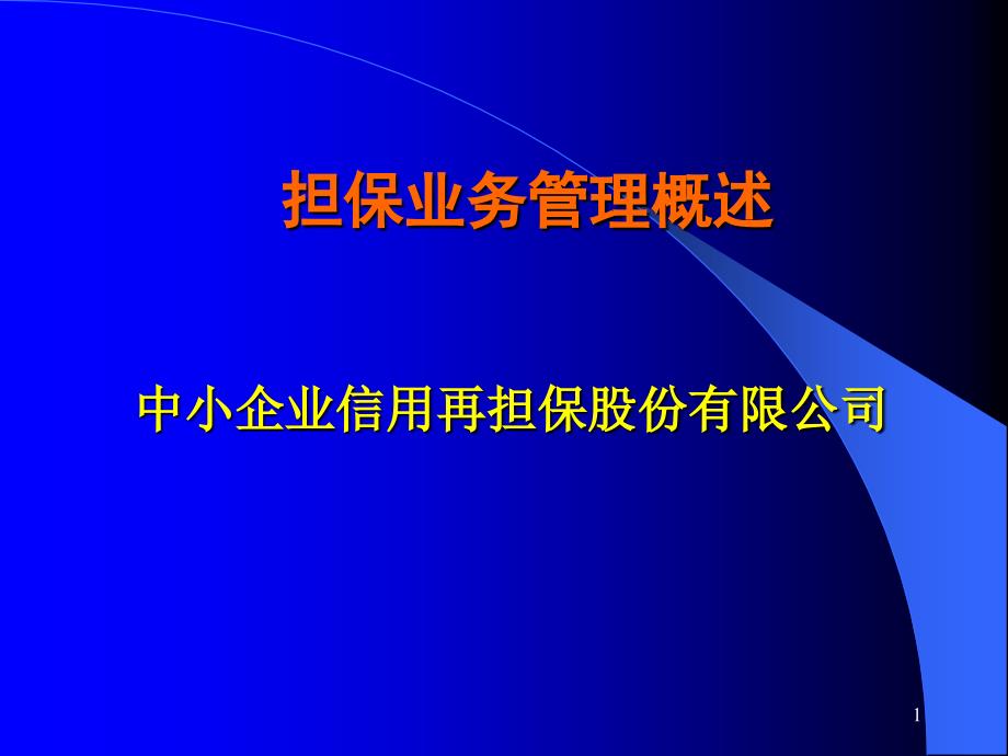 担保业务管理概述_第1页