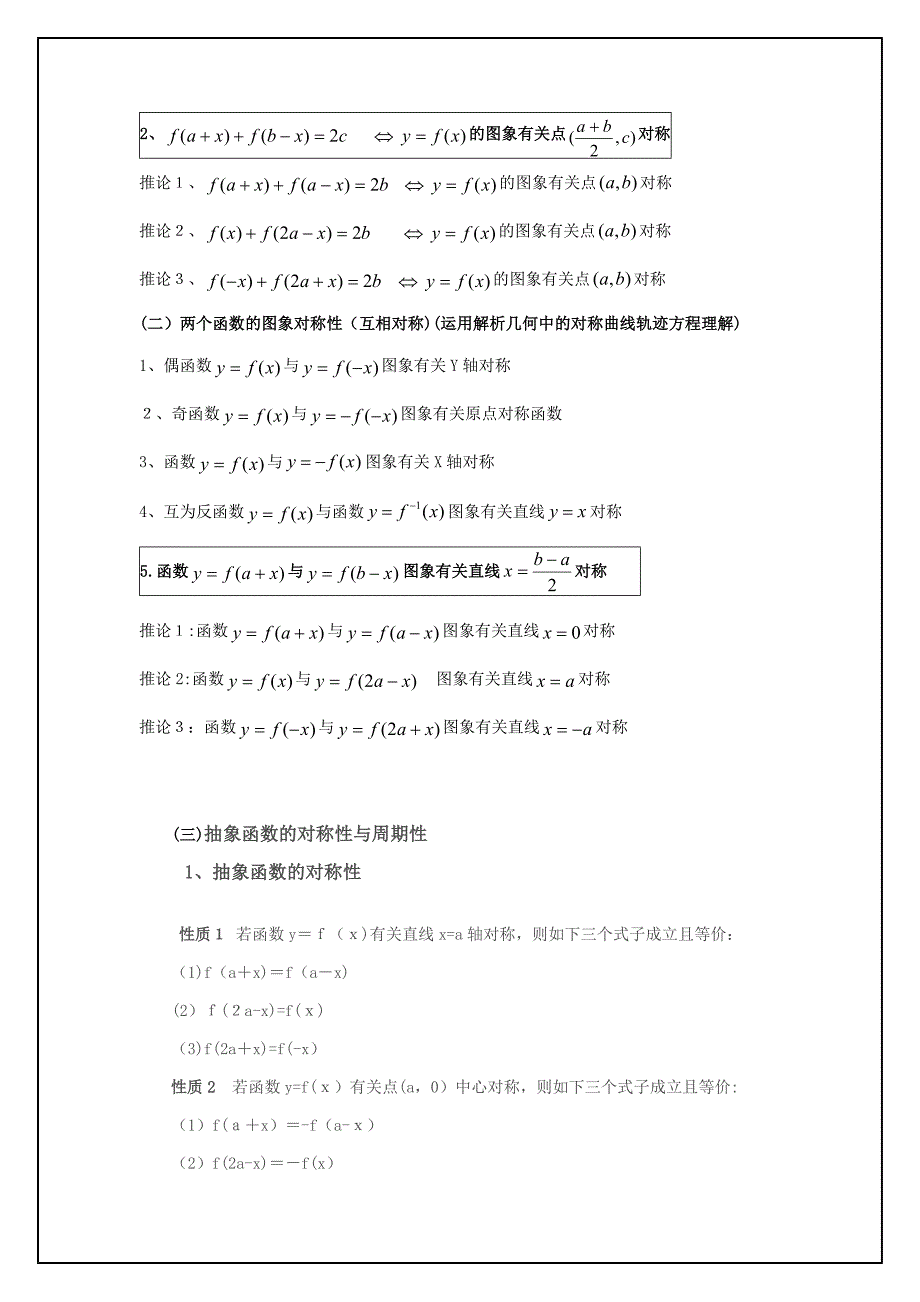 最全最详细抽象函数的对称性、奇偶性与周期性常用结论_第3页