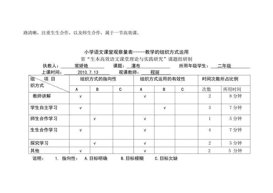 “生本高效语文课堂”观察量表(程丽)_第5页