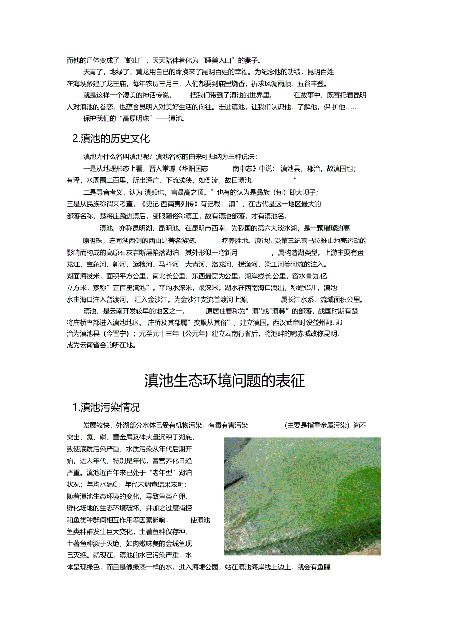 滇池生态环境调研报告_第4页