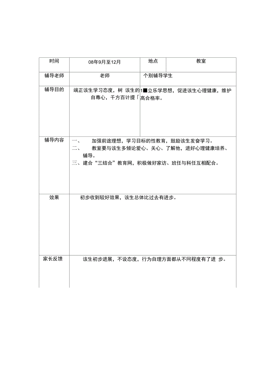 随班就读学生个别辅导记录_第1页