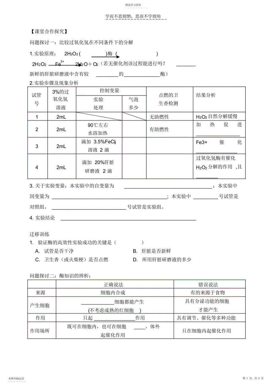 2022年第一节降低化学反应活化能的酶_第3页