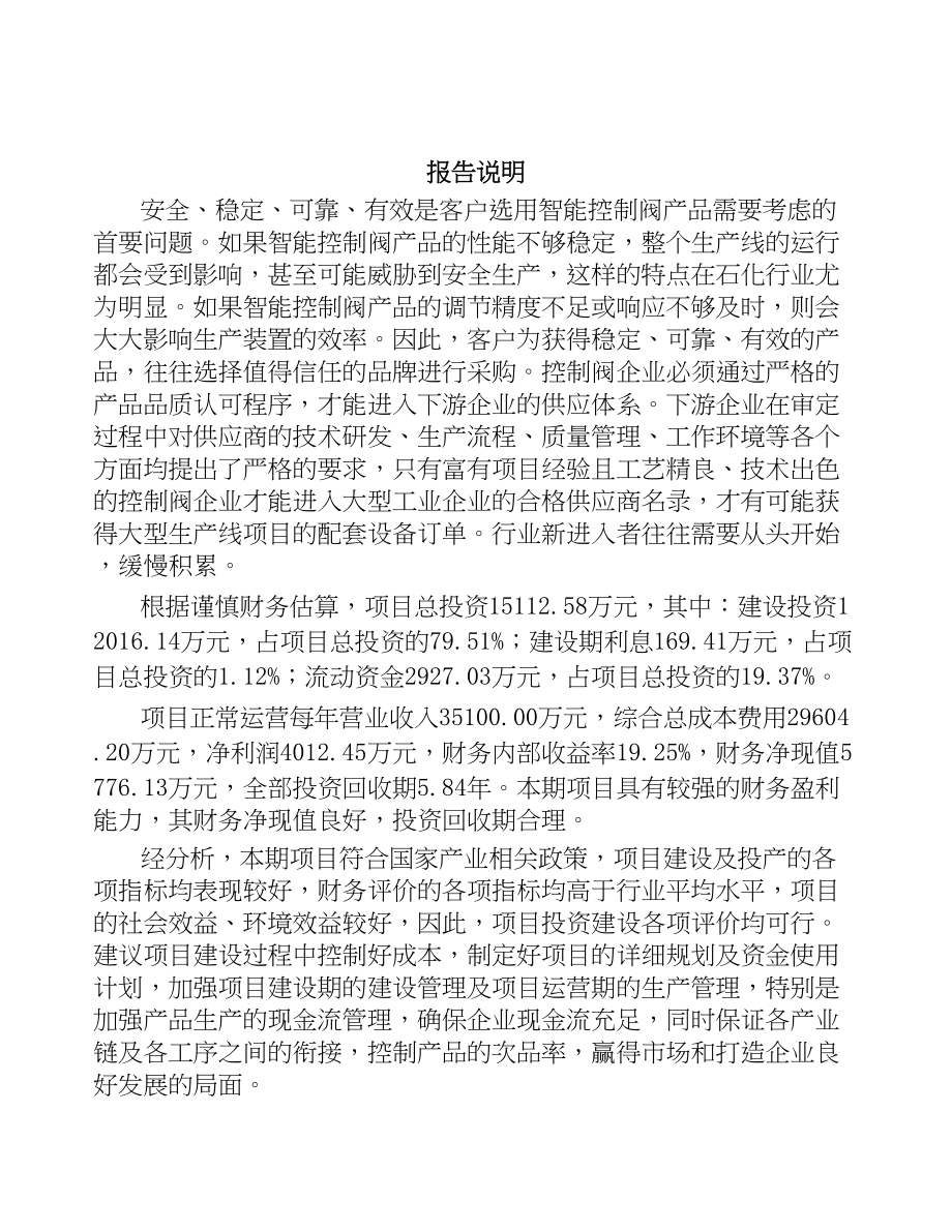 杭州工业控制阀项目可行性研究报告(DOC 71页)_第2页