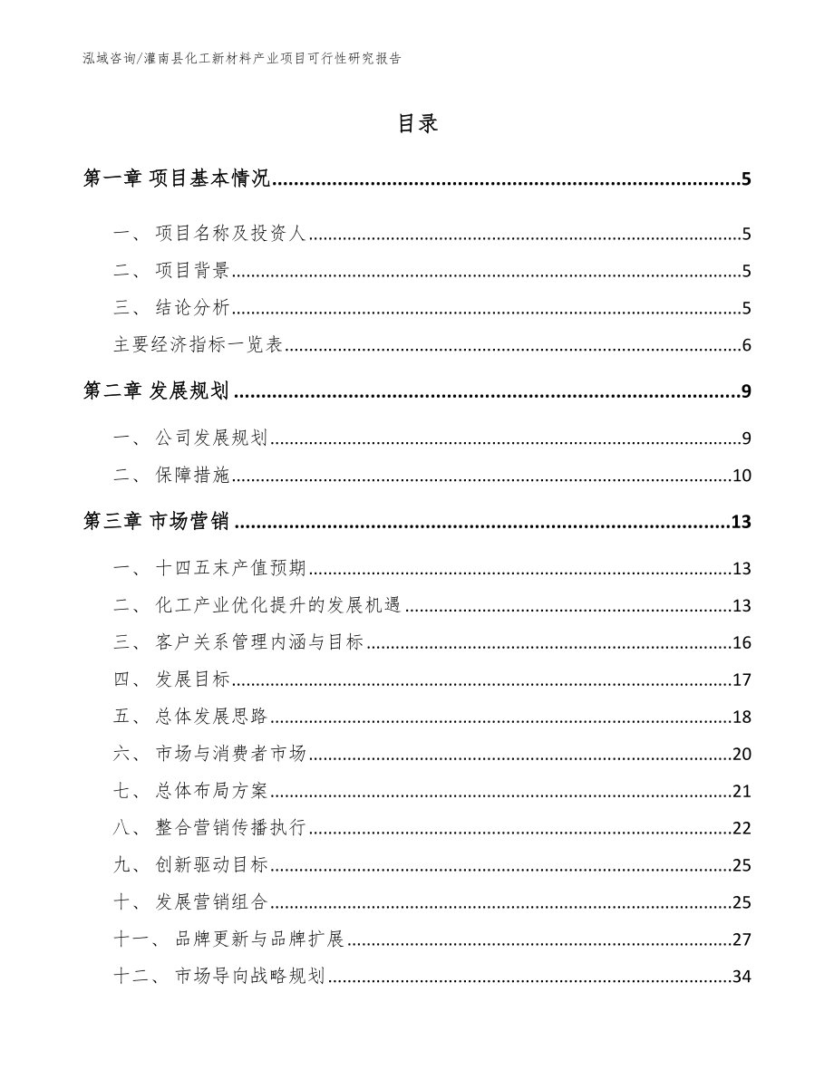 灌南县化工新材料产业项目可行性研究报告_参考范文_第1页