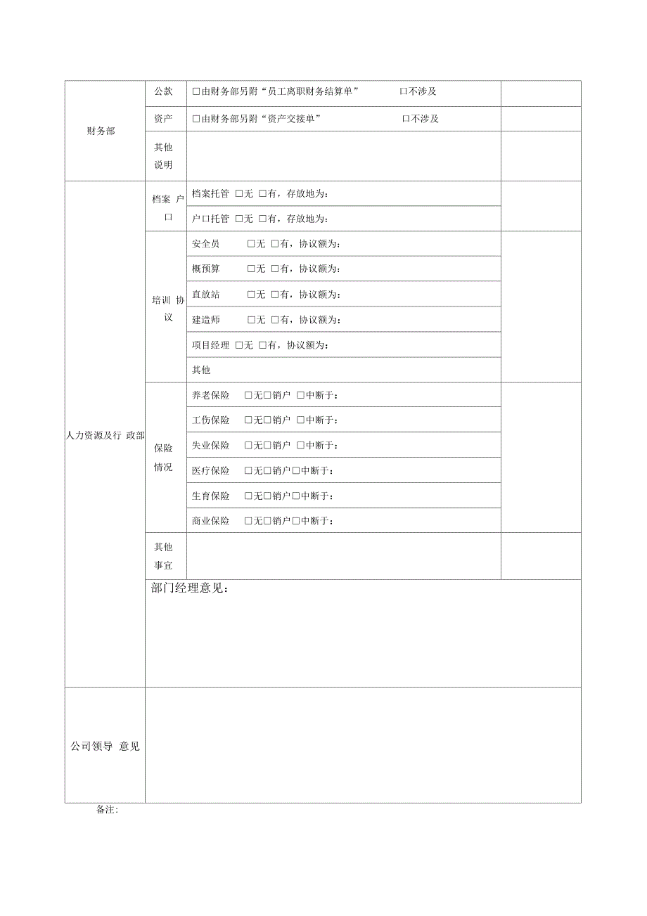 员工离职交接记录表(物品及工作交接)_第2页