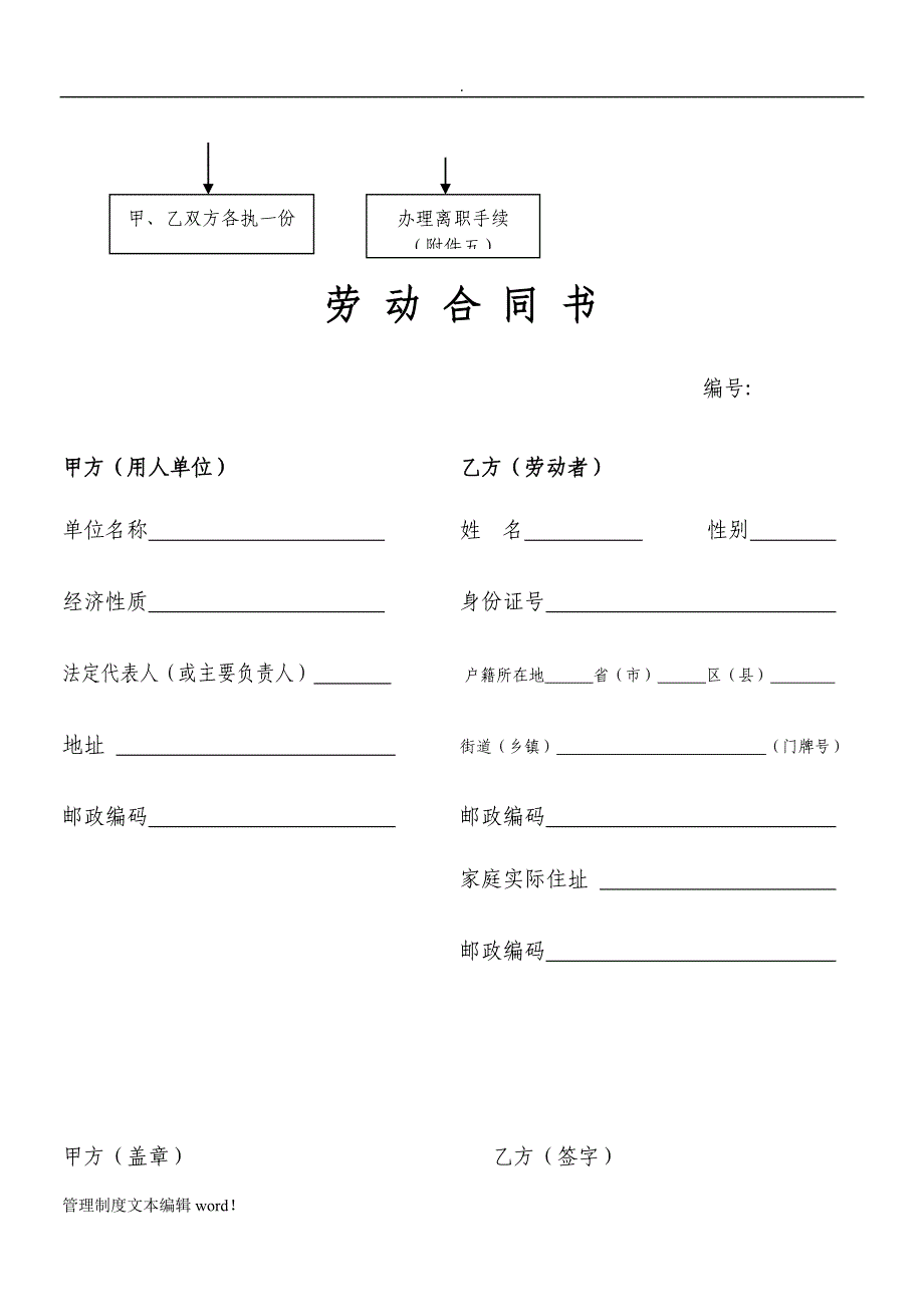 公司员工劳动合同签订、续签、终止流程及各项表格推荐范本_第2页