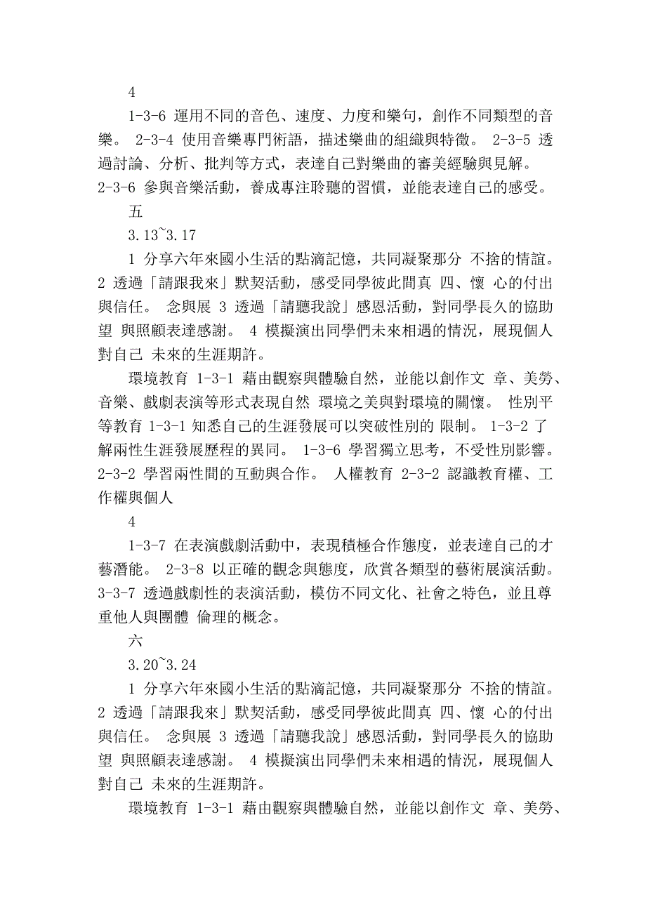 台北市万大国民小学九十四学年度下学期六年级艺术与人文领域课程计划....doc_第4页