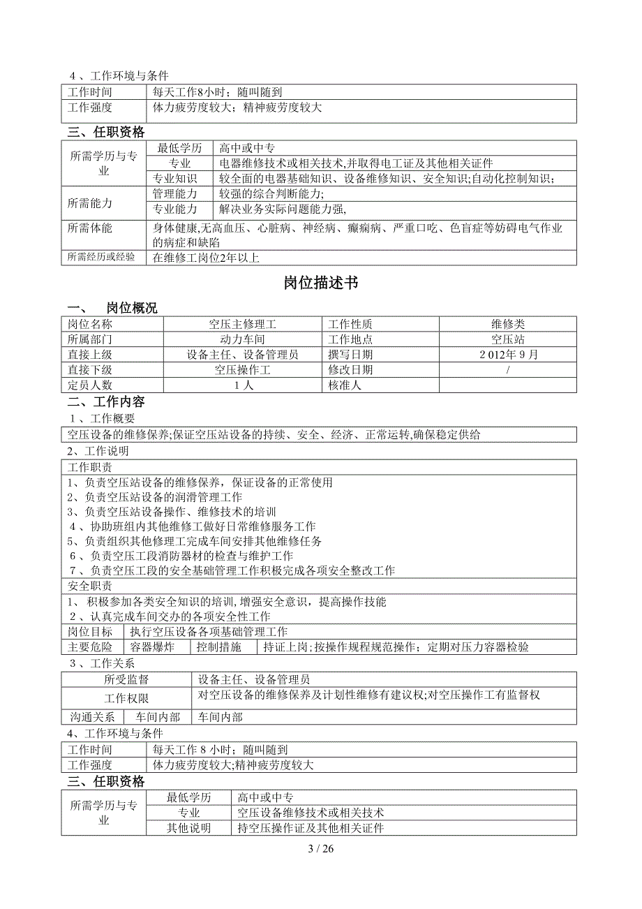 岗位描述书(XXXX年)_第3页