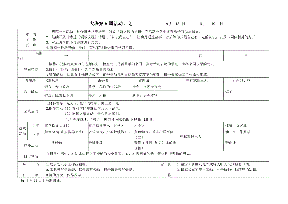 幼儿园大班周计划表夏季.doc_第3页