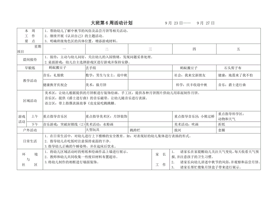 幼儿园大班周计划表夏季.doc_第4页