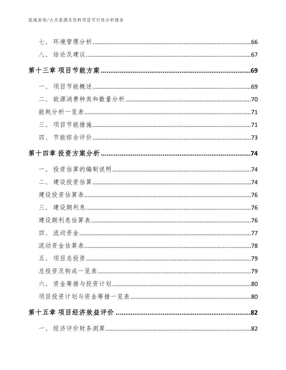 大关县酒及饮料项目可行性分析报告模板范文_第5页