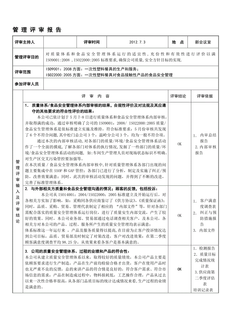 2012年管理评审总结报告.doc_第1页