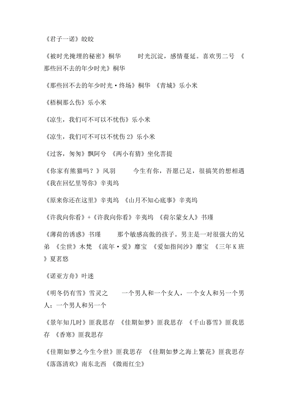 整理了一些自己看过的好看的言情小说(1)_第2页