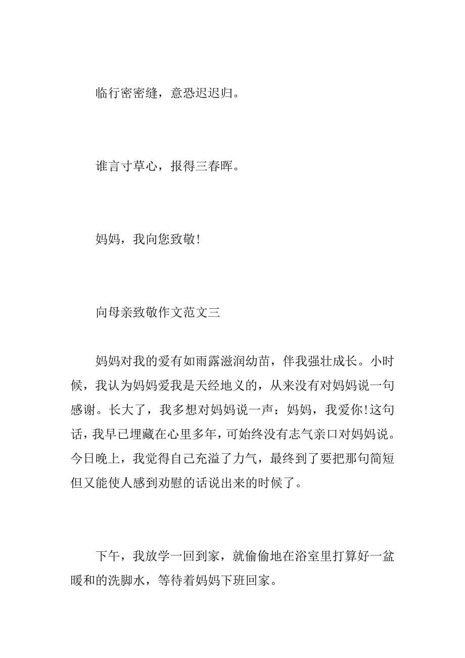 2023年向母亲致敬作文-向母亲致敬作文600_第5页