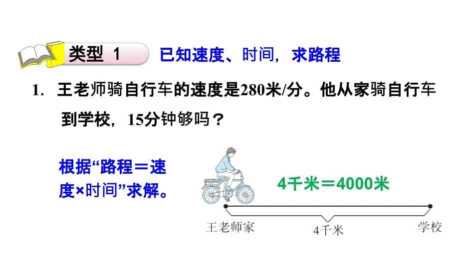 四年级上册数学习题课件4单元第8招用数量关系式解决行程问题E38080人教版共16张PPT_第5页