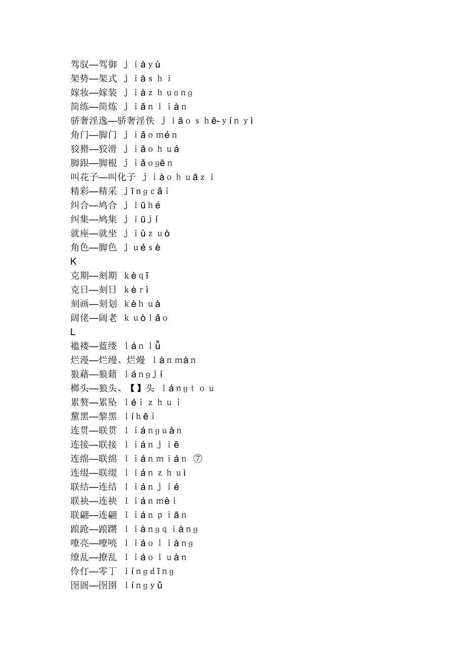 高中生要用的异形词整理表_第5页