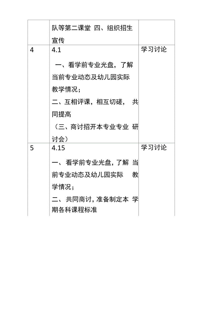 学前教育专业教研计划_第2页