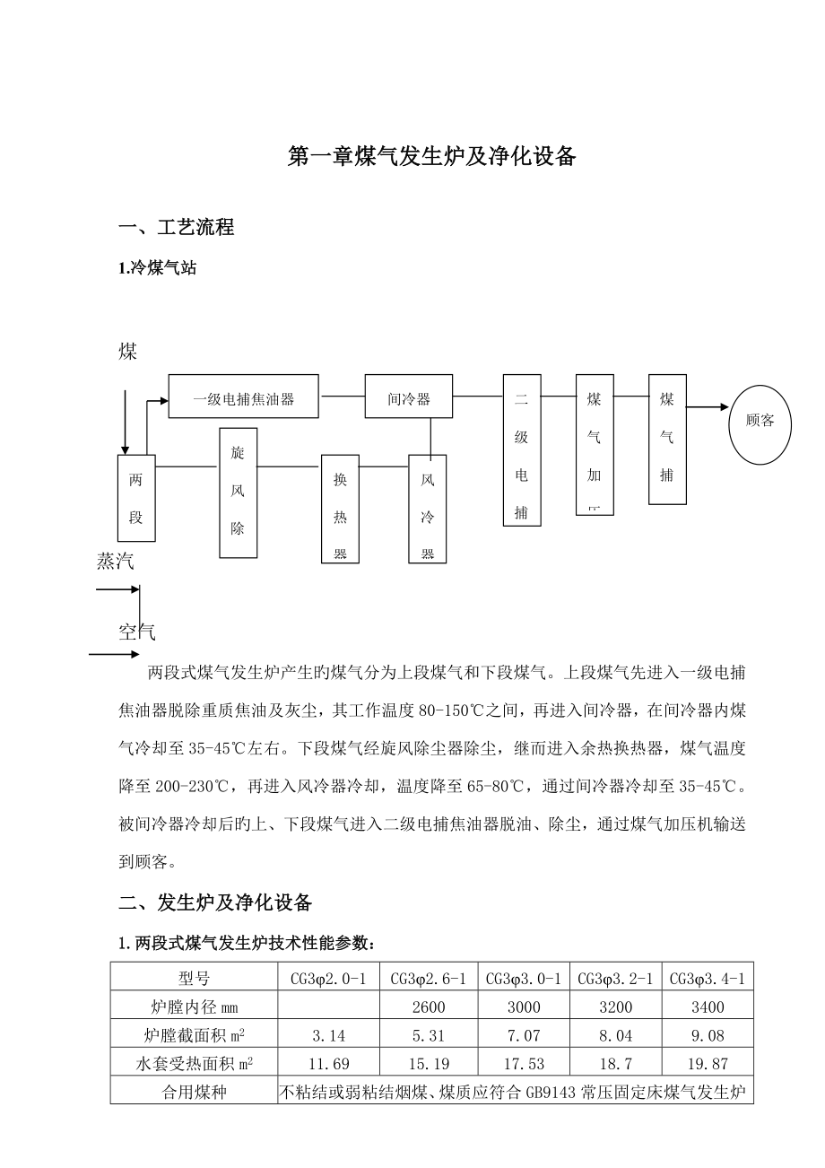 两段式冷站煤气发生炉操作专题规程_第1页