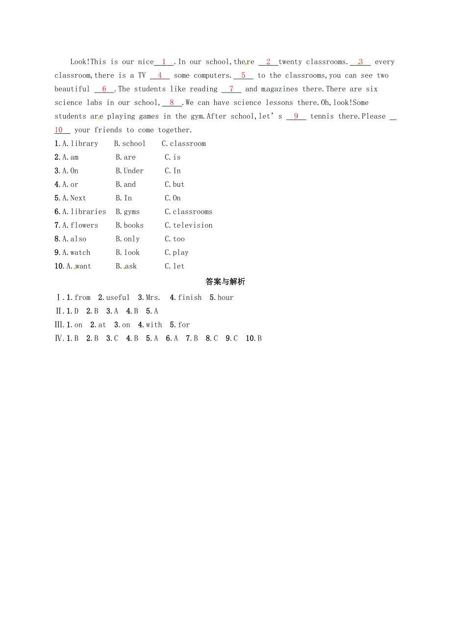 七年级英语上册Unit9MyfavoritesubjectisscienceSectionB2a2c课后作业人教新目标版_第2页