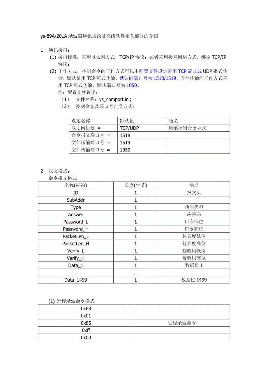 银山ys89A通讯规约.doc_第1页