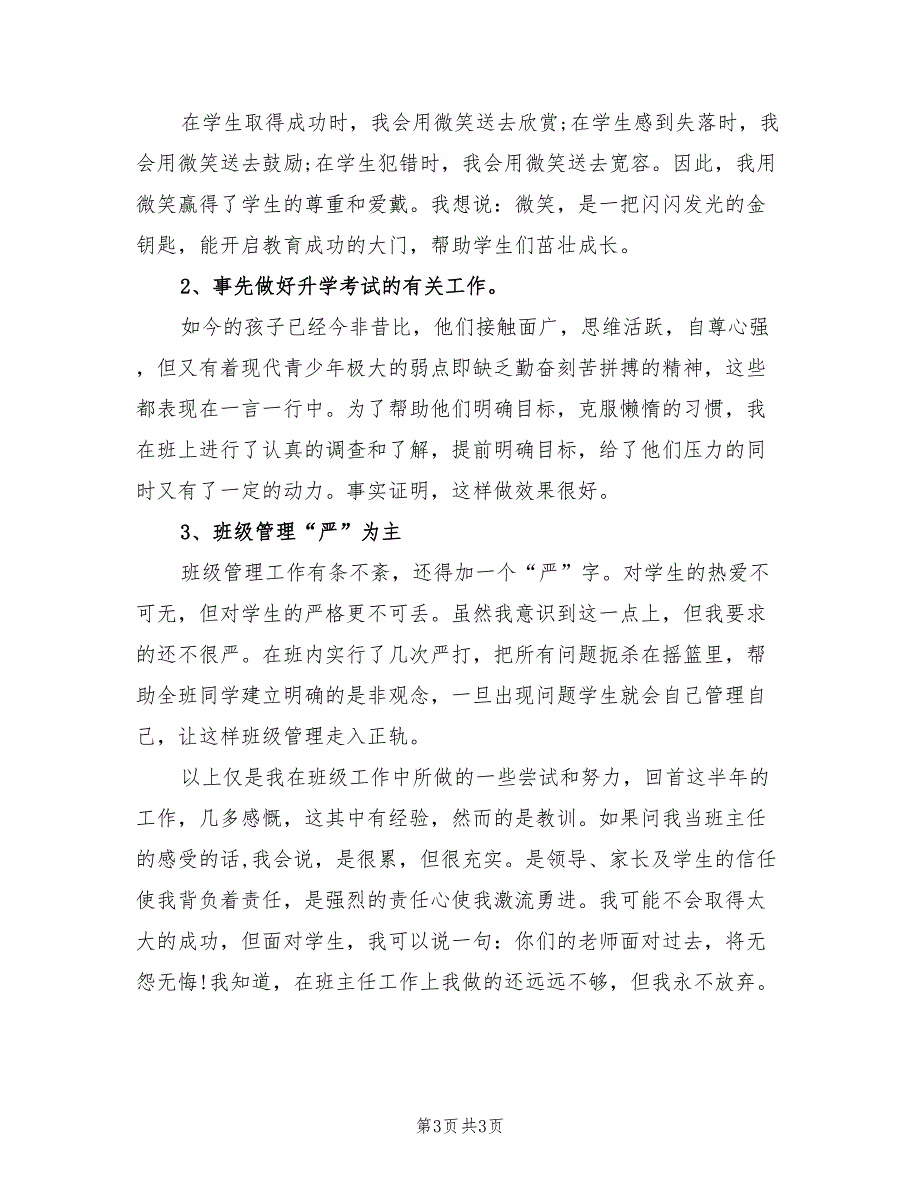 2022年初三班主任个人总结_第3页