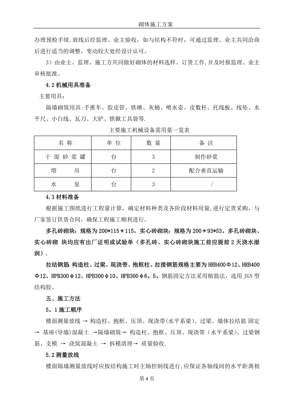 砌体施工方案多孔砖_第4页