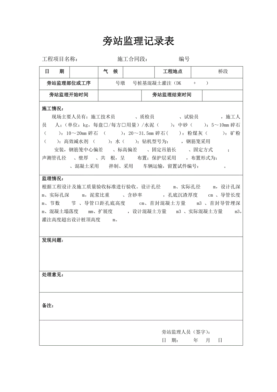 监理旁站记录表 精选编写.DOCX_第2页