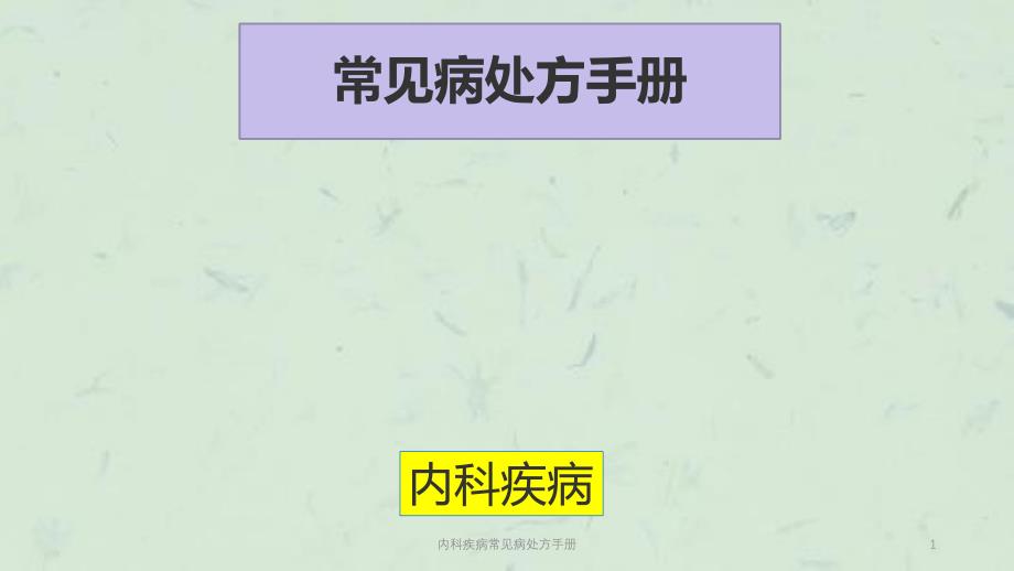 内科疾病常见病处方手册课件_第1页