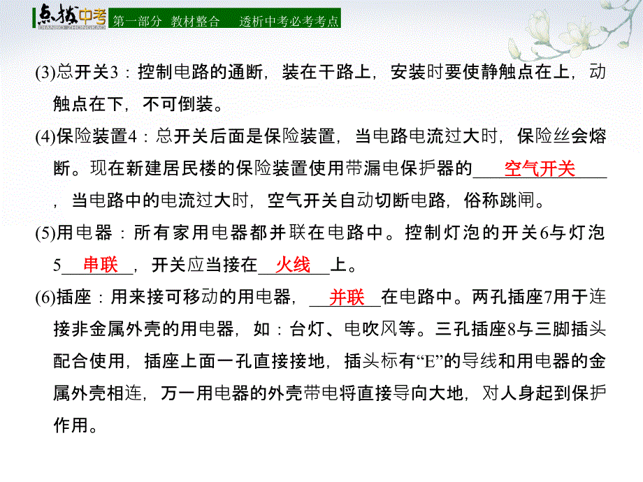 中考物理总复习第二十六章家庭电路与安全用电课件_第2页