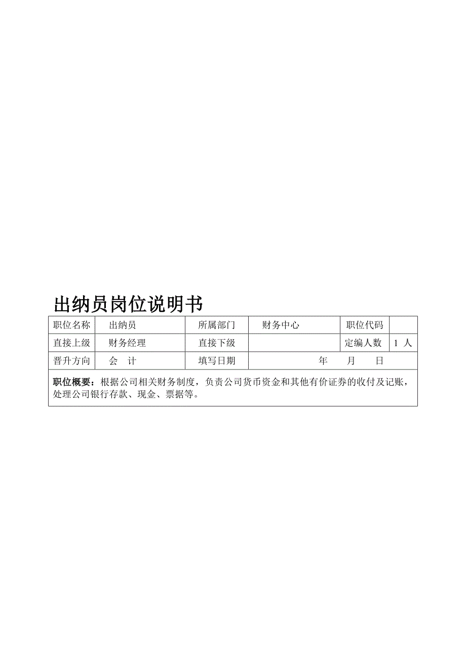 CW04出纳员岗位职责.doc_第1页